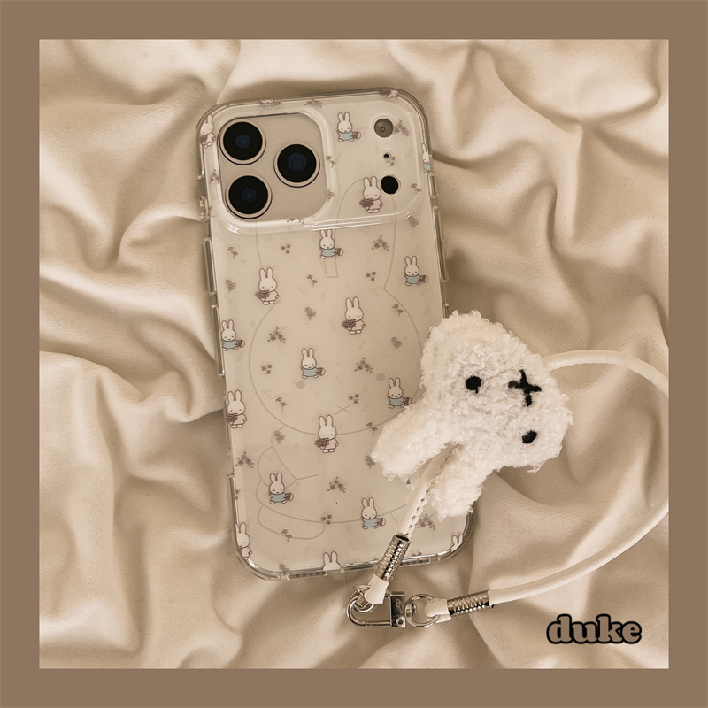 适用苹果手机壳ins碎花米菲兔