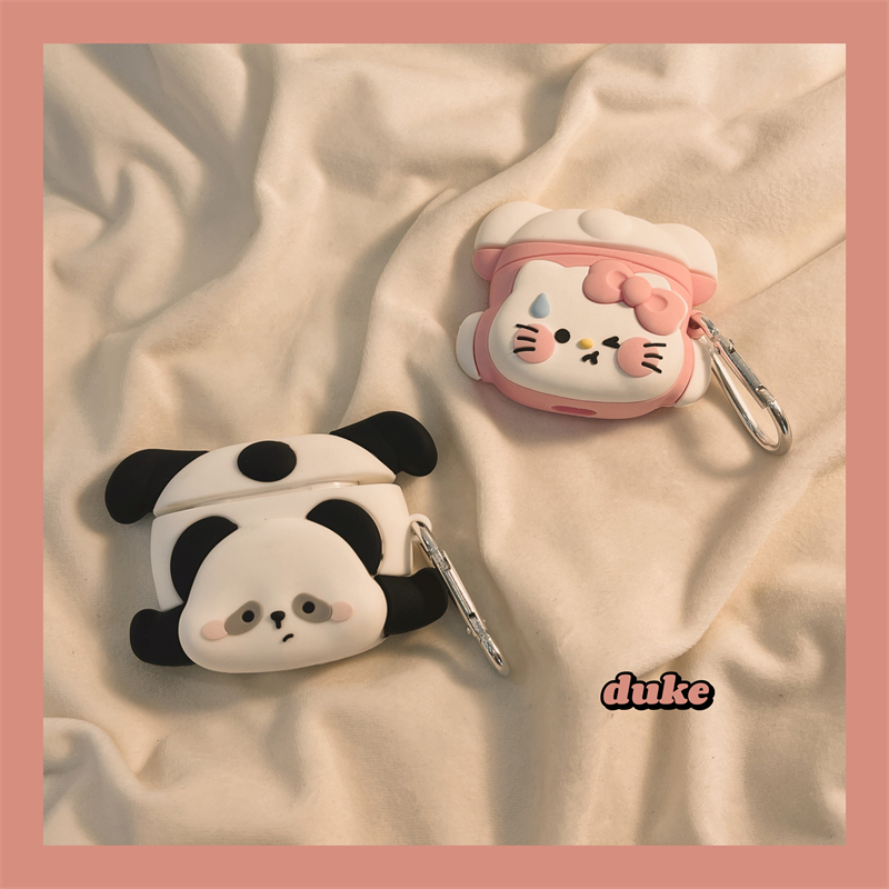 HelloKitty熊猫适用airpodspro2代保护套苹果耳机保护壳airpods3无线蓝牙耳机套airpod1/2代情侣硅胶软耳机壳-封面