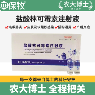 宠物盐酸林可霉素注射液狗狗猫咪雾化咳喘发烧猫鼻支产后炎症消炎