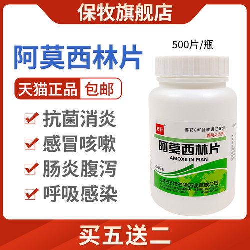 阿莫西林片兽用宠物猫狗小鸡药