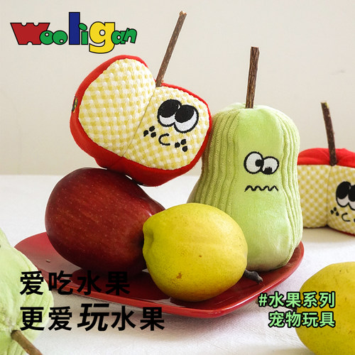 Wooligan 猫咪玩具猫薄荷填充木天蓼水果玩具卡通逗猫自嗨磨牙棒