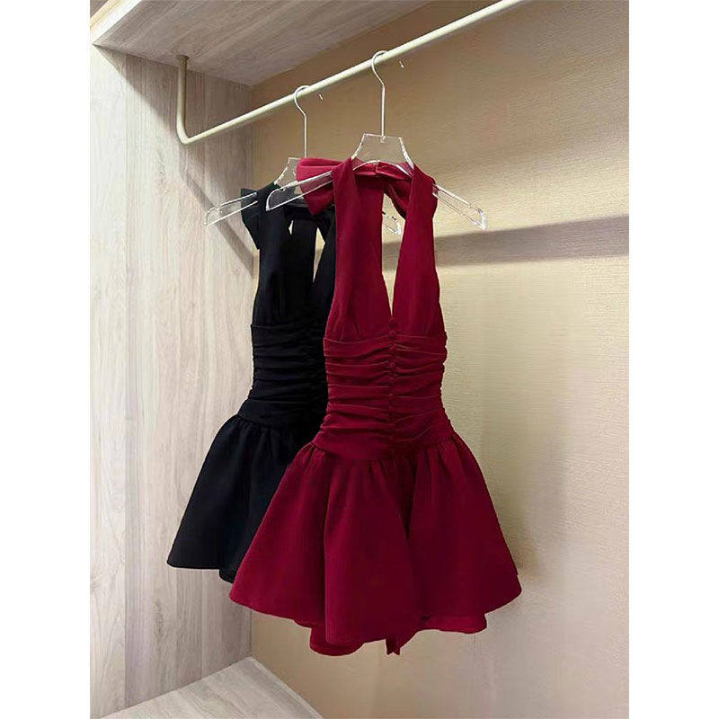 独特小个子挂脖连衣裙女2025新款小众款蝴蝶结清纯系掐腰显瘦裙子,模玩/动漫/周边/娃圈三坑/桌游,lolita洛丽塔连衣裙,淘宝优惠券,粉丝福利购,淘宝优惠卷