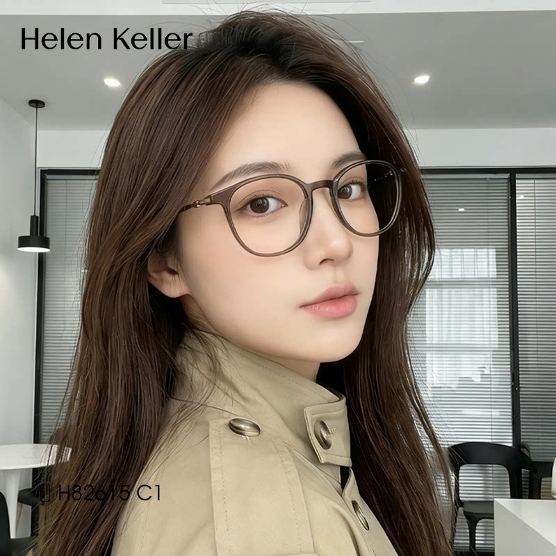 海伦凯勒新款时尚百搭韩系小方框超轻近视眼镜女可配度数H82615