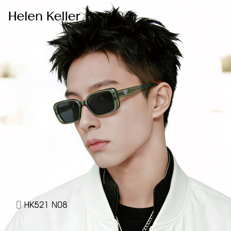 海伦凯勒情侣款太阳眼镜女情人节送礼近视方框墨镜男海边拍照防晒