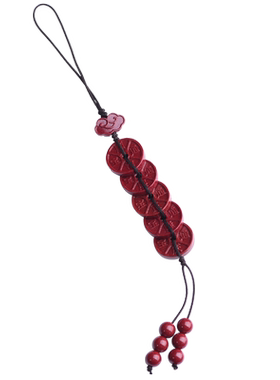 朱砂五帝钱手机链钥匙扣挂件男女