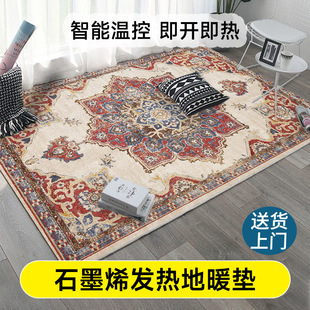 家用客厅石墨烯碳晶发热地暖垫绒面电热地毯加热地垫瑜伽垫爬爬垫