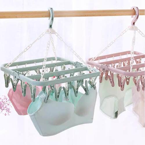 Magic Foldable Hanger Multifunctional 32-clip Clothes Hanger