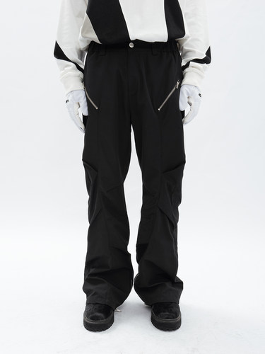 opfor百搭微喇叭潮打褶长裤