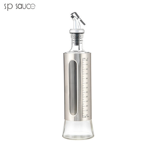 Kitchen glass oil pot stainless steel seasoning bottle