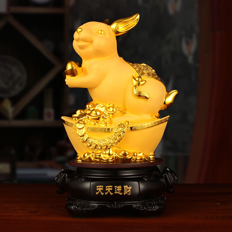 招财生日礼物十二生肖兔子摆件