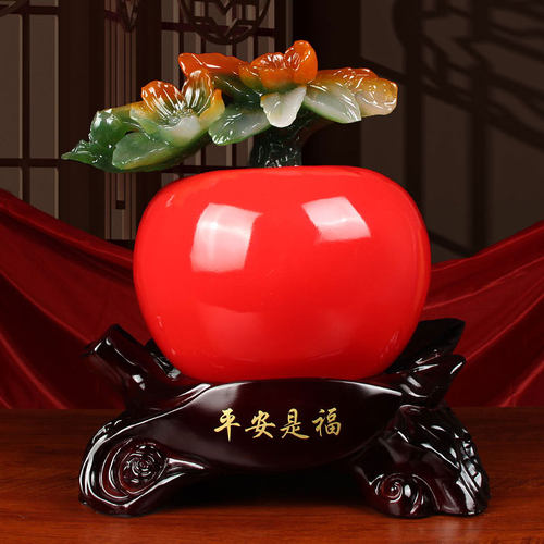 平安是福苹果工艺品摆件客厅电视柜玄关酒柜桌面摆设装饰新房软装