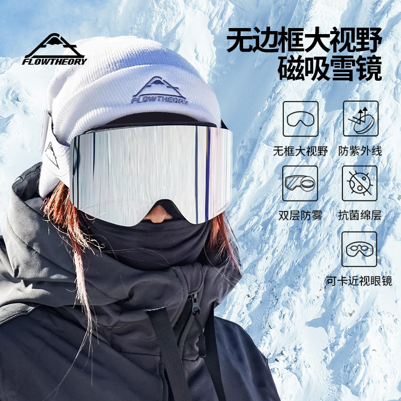 FlowTheory滑雪眼镜无边框大视野