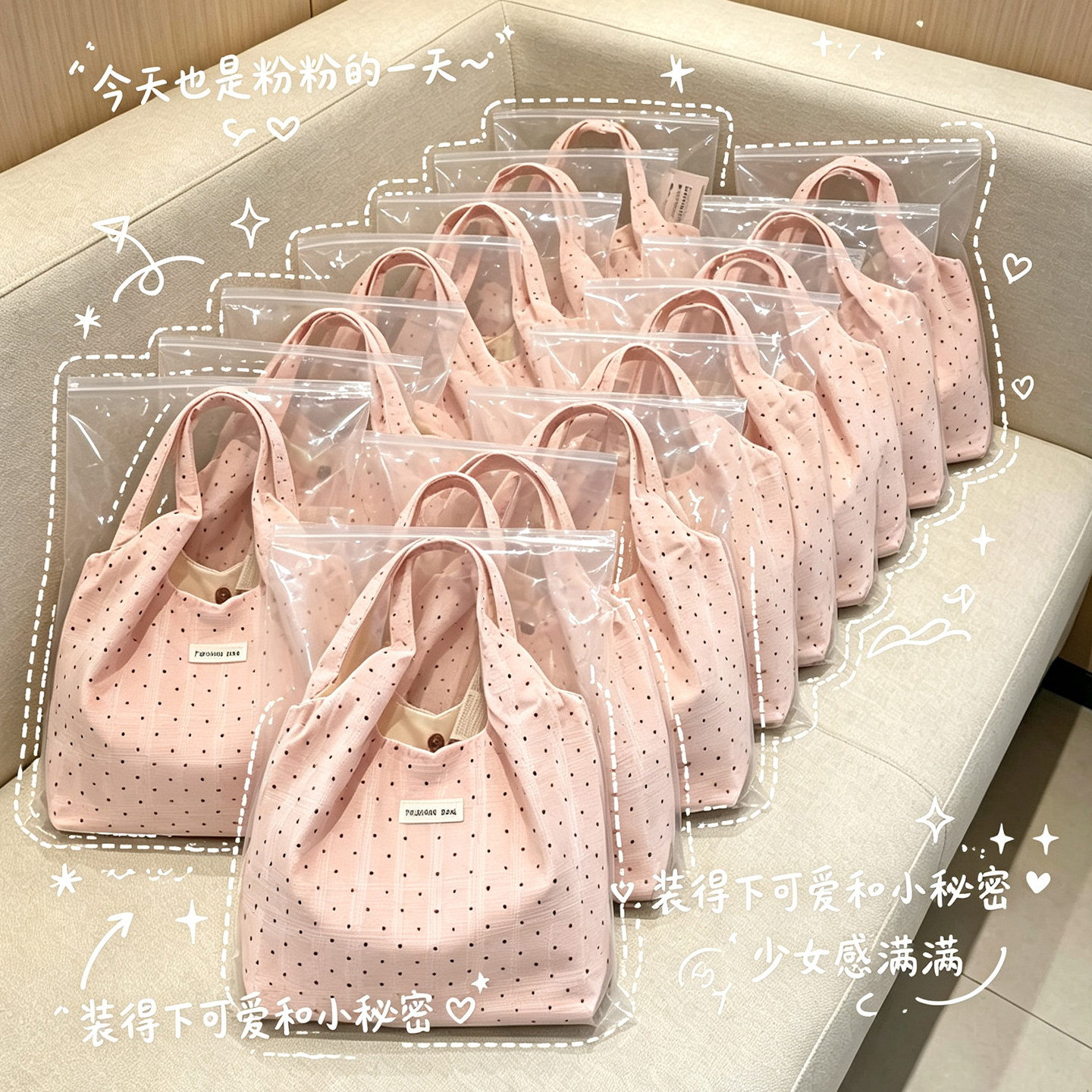 波点帆布包单肩手提女款20