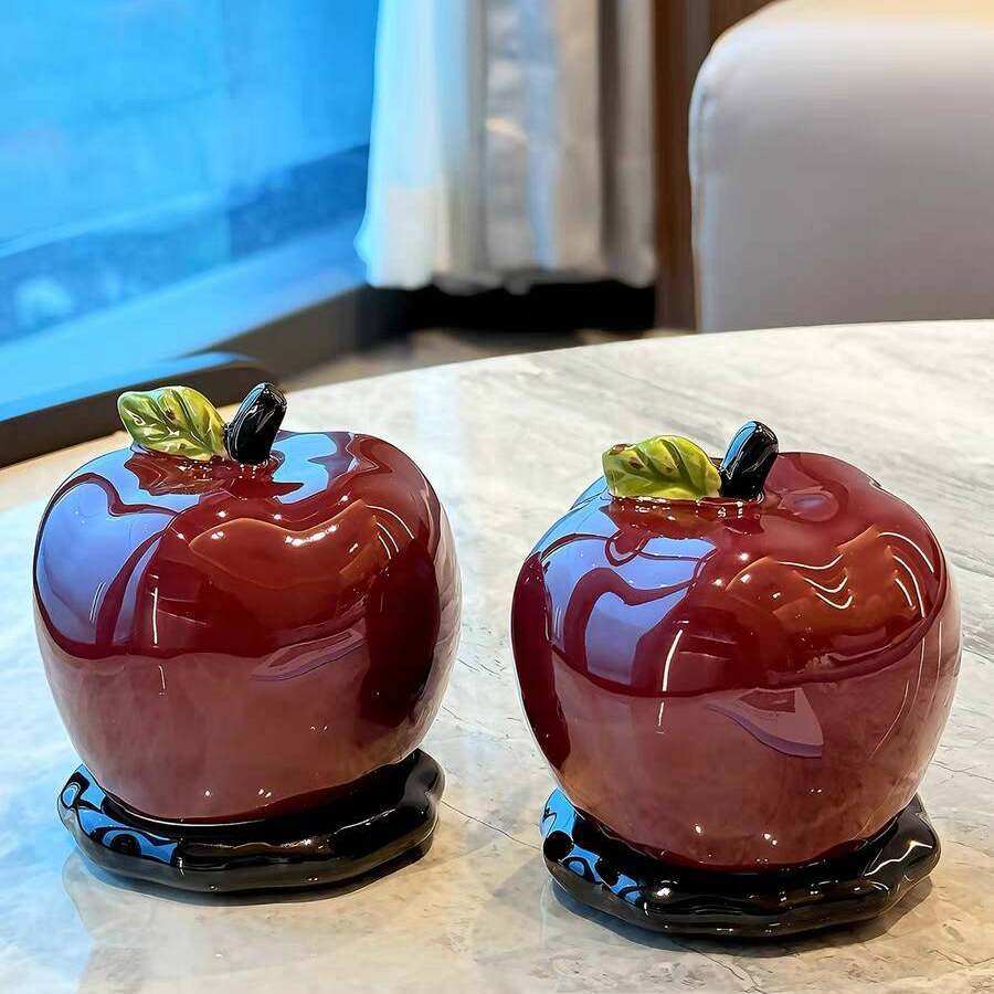 苹果牙签盒轻奢高级高颜值牙线收纳盒陶瓷家用摆件棉签盒牙签筒罐,文具电教/文化用品/商务用品,笔筒,淘宝优惠券,粉丝福利购,淘宝优惠卷