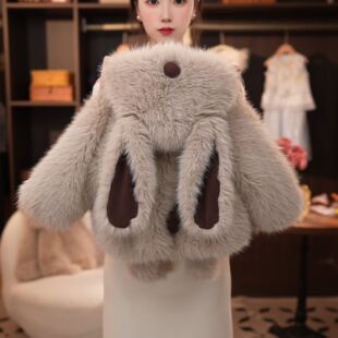 女童可爱小黄鸭家居服外套冬装洋气儿童加绒加厚保暖毛茸茸外套潮