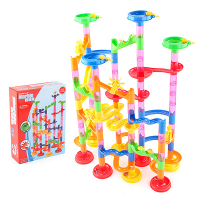 Children's puzzle toy catapult versatile slide block assemb