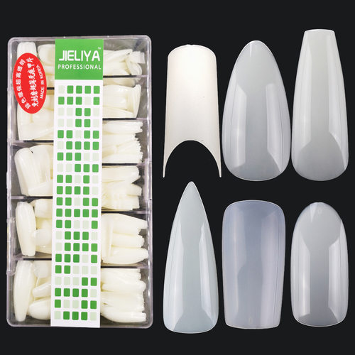 Nail free nail art box with 500 pieces of oval trapezoidal