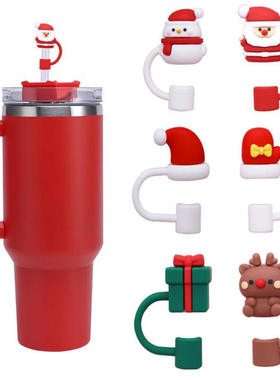 Christmas straw stuffing reindeer Santa Claus straw cap dus