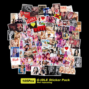 G-IDLE girl group cartoon logo sticker decoration manual ac