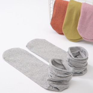Cotton thin socks for women, solid color forest socks, mid