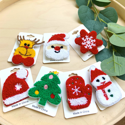 New Christmas Set Towels Embroidered Elk Santa Claus Christ