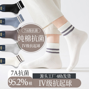 Cotton socks for men, midsole, spring and summer mesh, thin