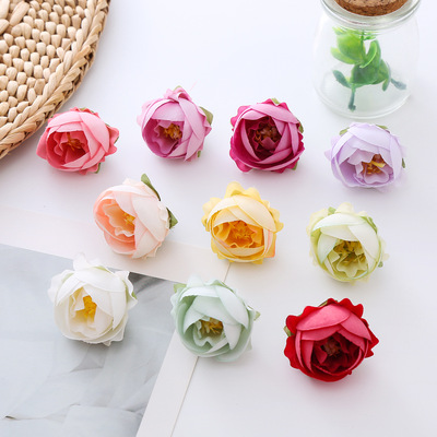 Simulated small tea buds, simulated rose heads, wedding dec