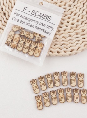 F-BOMBS wooden tag bomb, humorous and funny gift, one piece
