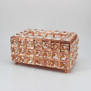 Square crystal tissue box, home bar KTV tissue box decorati