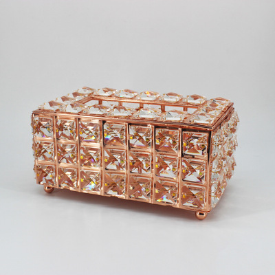 Square crystal tissue box, home bar KTV tissue box decorati
