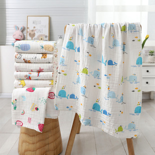 Baby bath towel with four layers of gauze, 140g baby produc