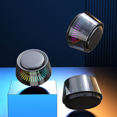 Wireless Bluetooth speaker, colorful glass speaker, transpa