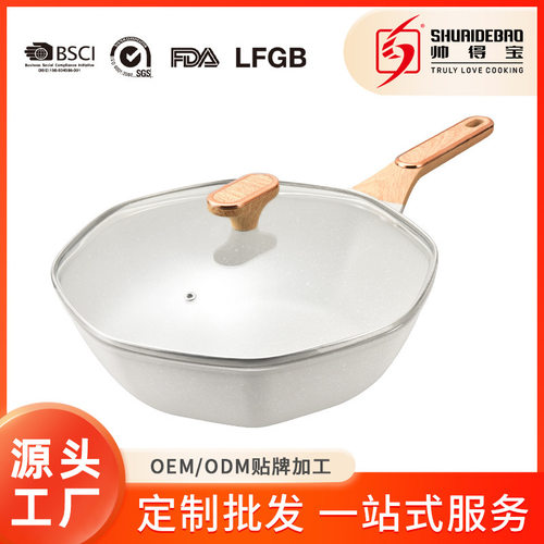 Stir fry pan, wheat rice stone non stick pan, no oil fume,