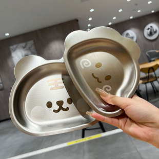 304 stainless steel children's dining plate, home anti drop