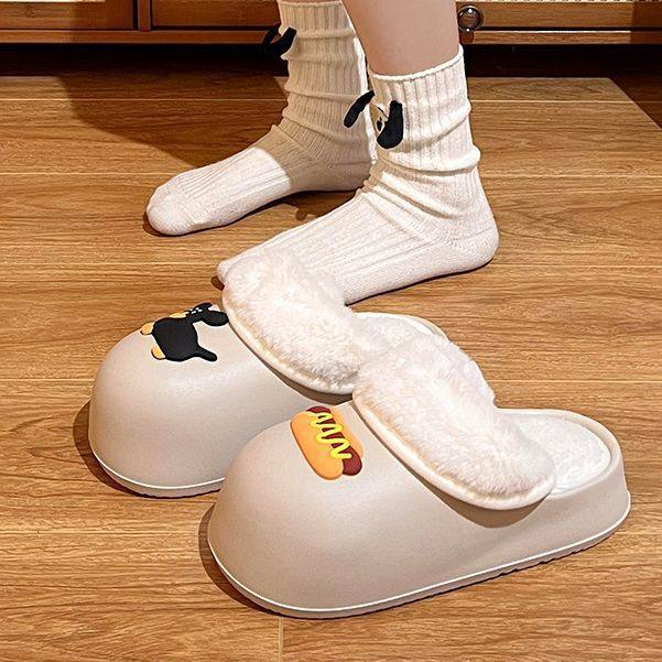 Cotton slippers for women in winter 2024, detachable for in