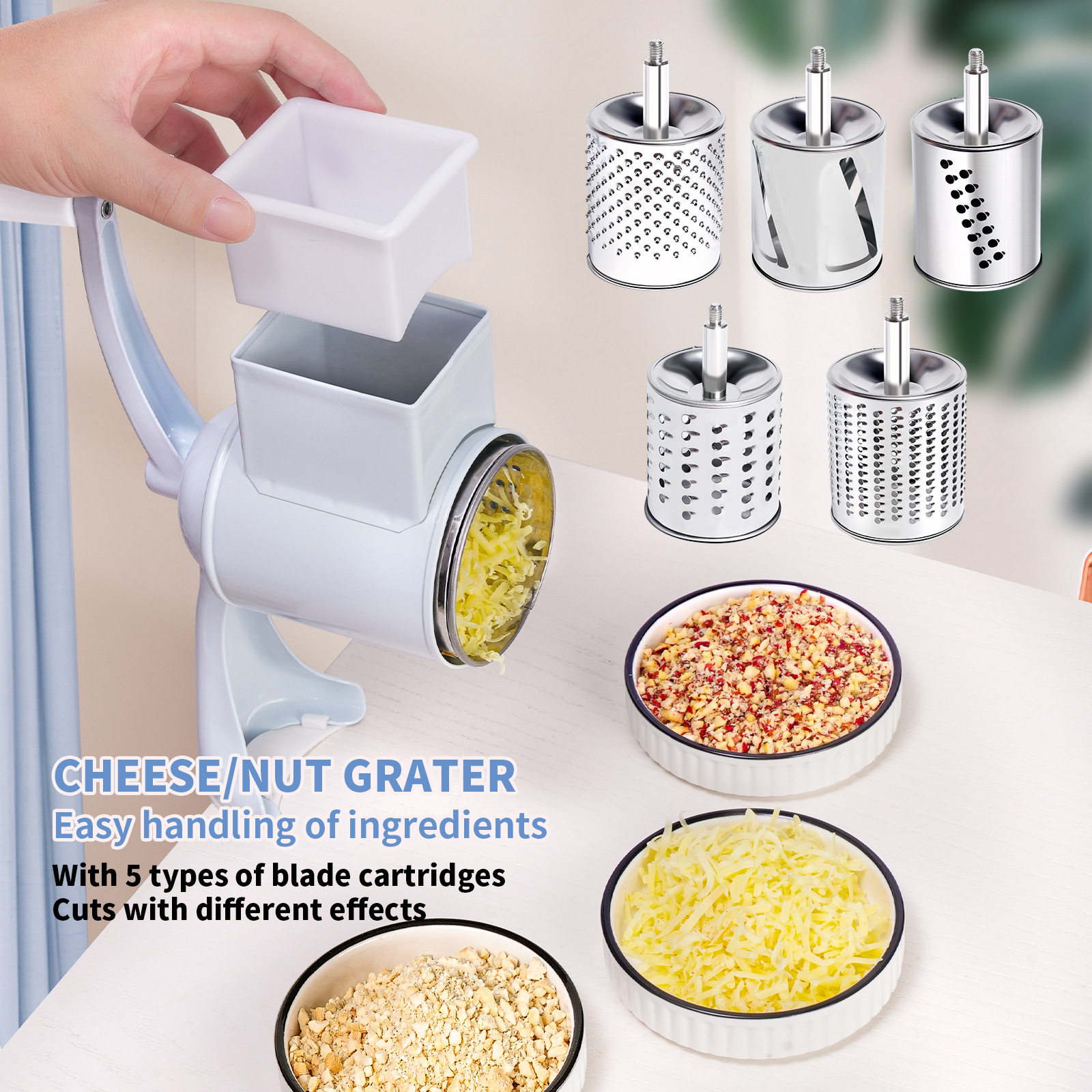 Hand peanut grinder cheese shredding nut grinder multi-func