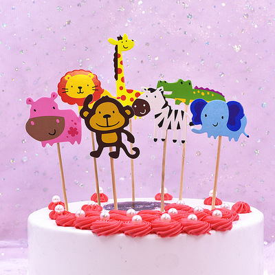 Animal Park Theme Cake Scene Plaque Lion Elephant Giraffe H