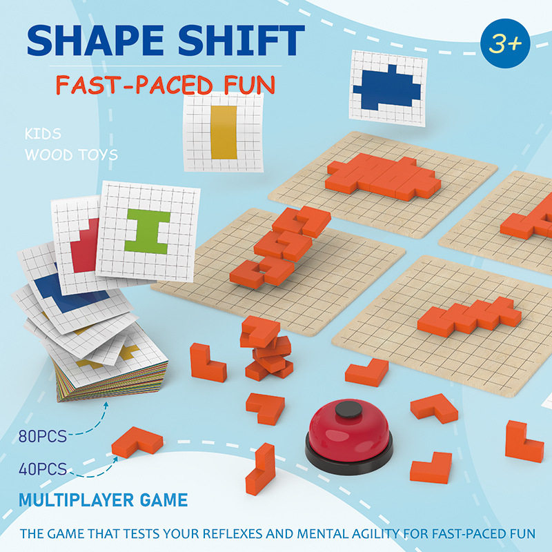 Children's Wooden Shape Transformation Multiplayer Game Ear