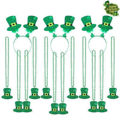 Carnival Irish Pendant Necklace St. Patrick's Day Clover Ha