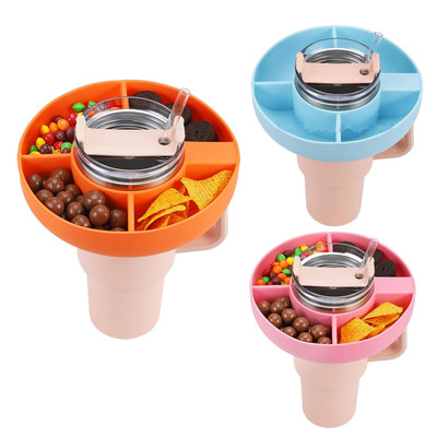 Reusable silicone snack platter suitable for Stanley Cup 40