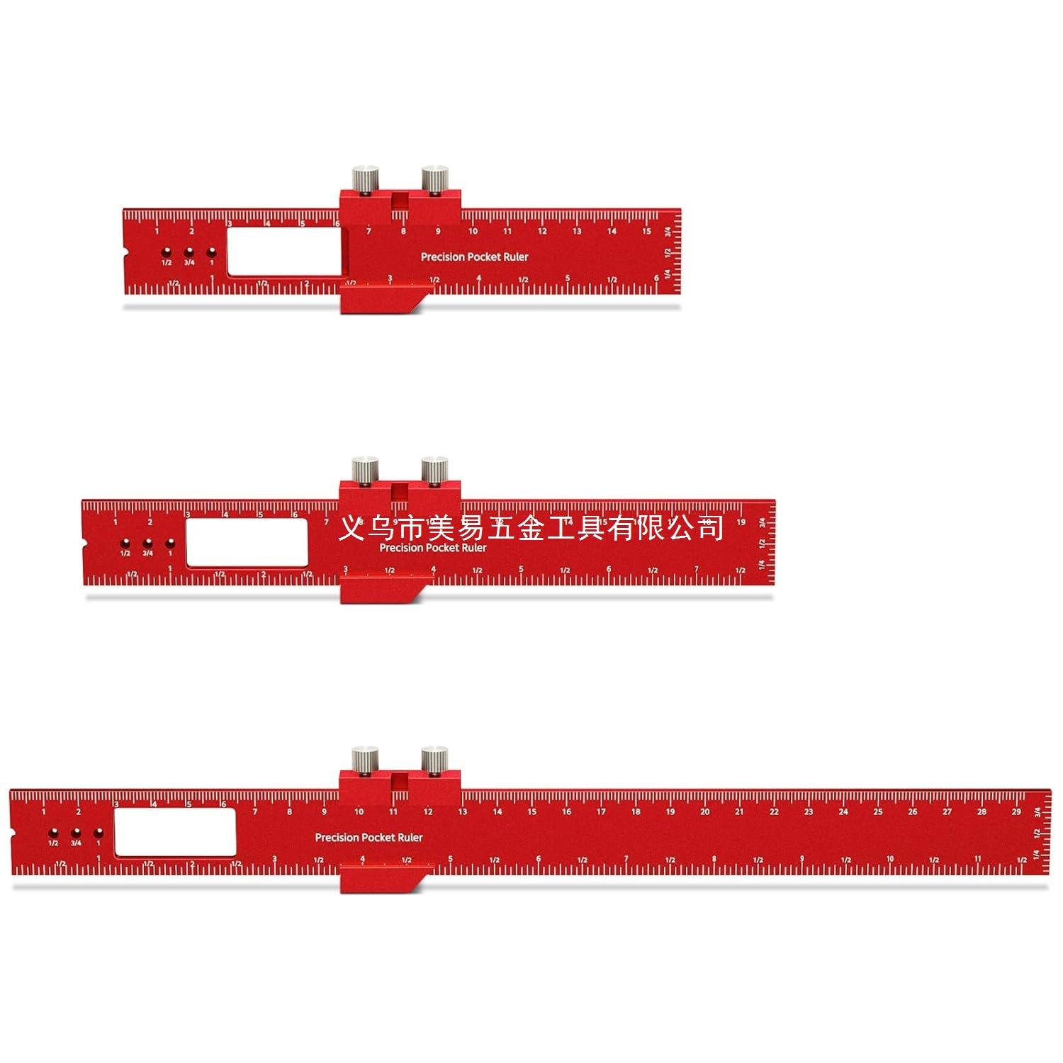 Woodworking ruler 6/8/12 inches (approximately 1.6 cm) alum