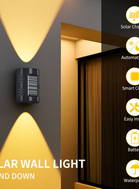 Outdoor wall lamp, solar waterproof lamp, dual head luminou