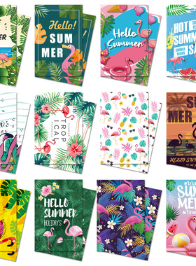 Summer flamingo invitation letter envelope postcard paper g