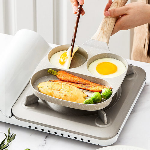 Wheat rice stone four hole frying pan flat bottomed non sti