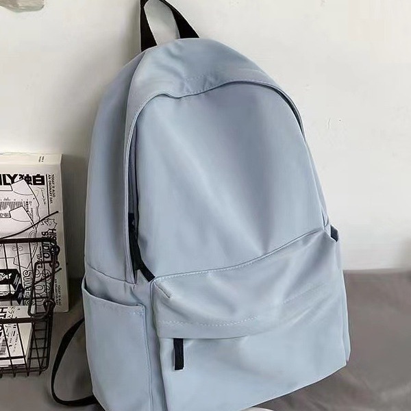 Backpack for female students, versatile solid color backpac