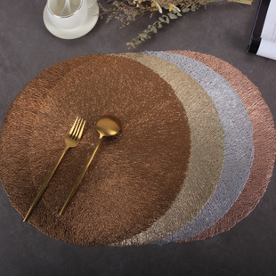 Light luxury circular hollow PVC dining mat, waterproof, di