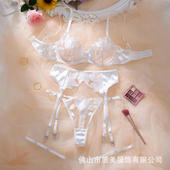 fashion design bra with French embroidery set flower four