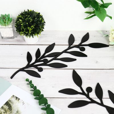2 pieces of metal olive branch leaf wall decoration, farmho