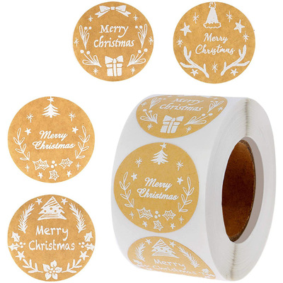 Roll up stickers, cowhide adhesive labels, Christmas holida