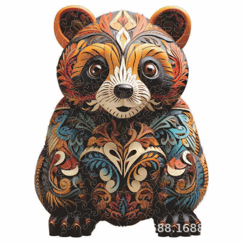 Assembling irregular wooden puzzle 3D animal UV printing, l